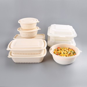 Biodegradalna skrzynka na opakowania fast food, prostokątna, wyjmująca pojemnik na żywność, pudełko na lunch ulegające degradacji